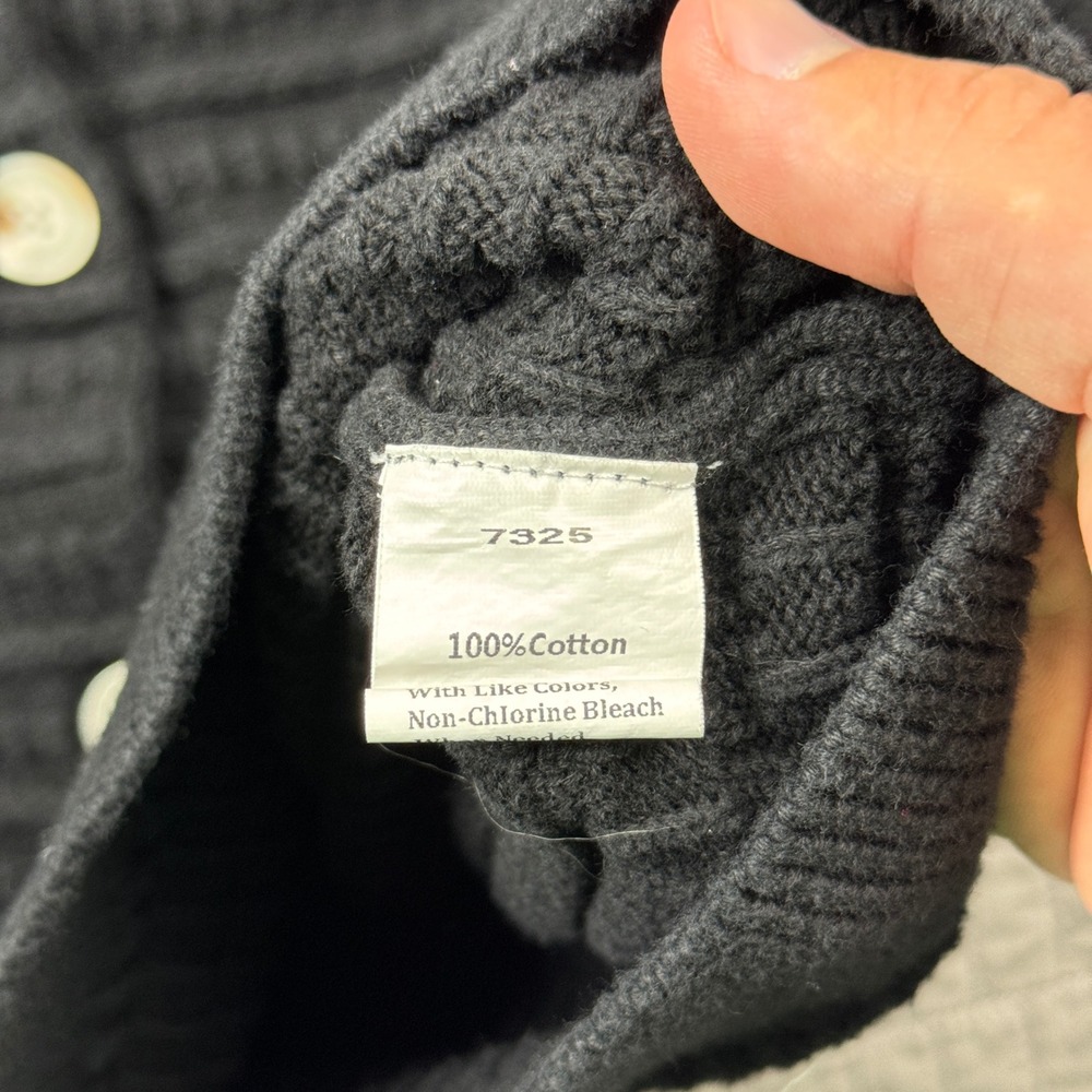 PrettyGarden Black Ribbed Button Front Cardigan Sweater Women XL Cropped Minimal - Picture 6 of 9